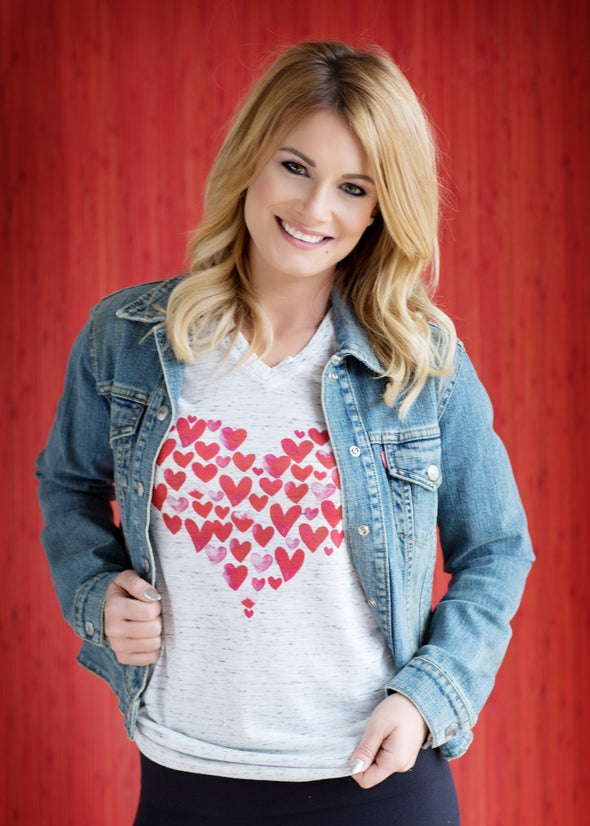 Stamped Hearts - Tee