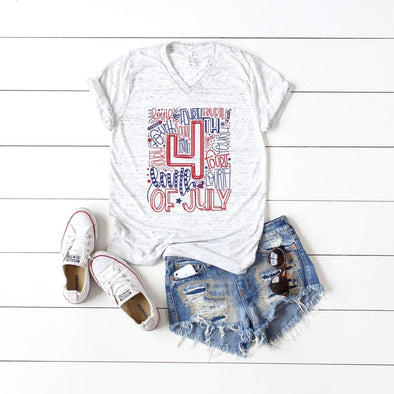 4th Of July Typography - Tee