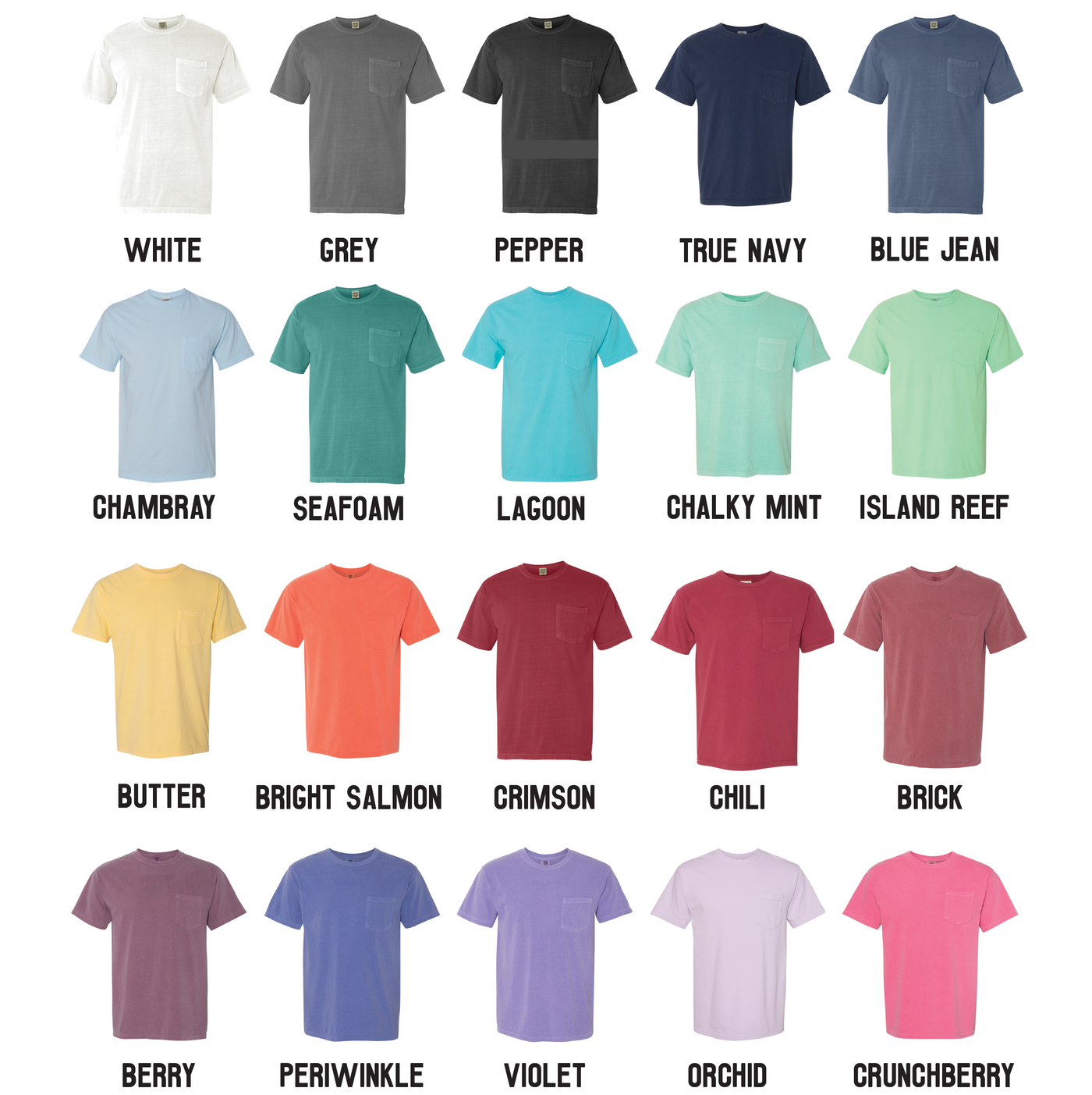 Blank Comfort Colors Unisex Pocket Tee