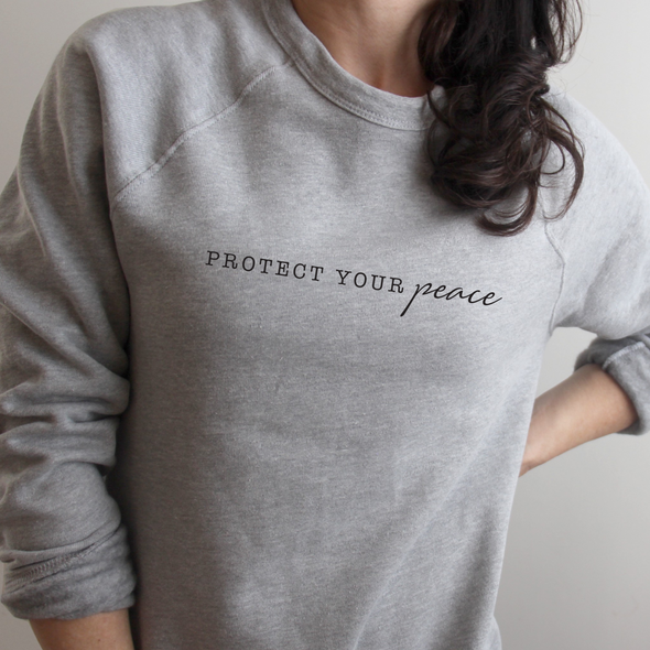 Protect Your Peace - Unisex Raglan Crewneck Sweatshirt