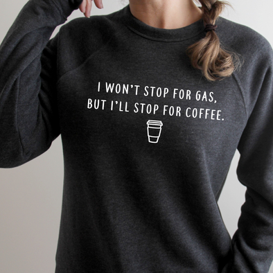 Won't Stop For Gas - Unisex Raglan Crewneck Sweatshirt