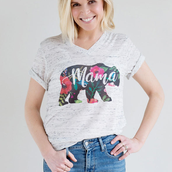 Floral Mama Bear - Tee