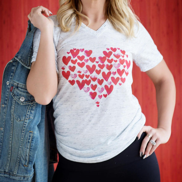 Stamped Hearts - Tee