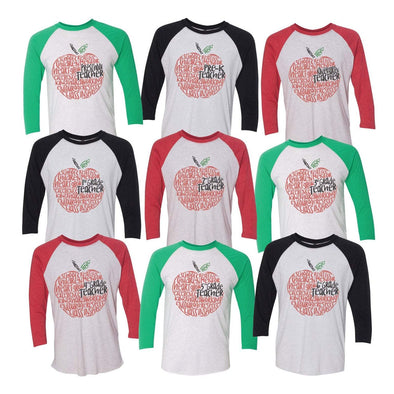 Grade Level Apple Typography - Raglan