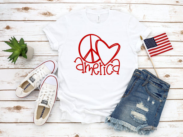 Peace Love America - Tee