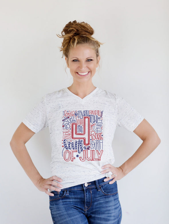 4th Of July Typography - Tee