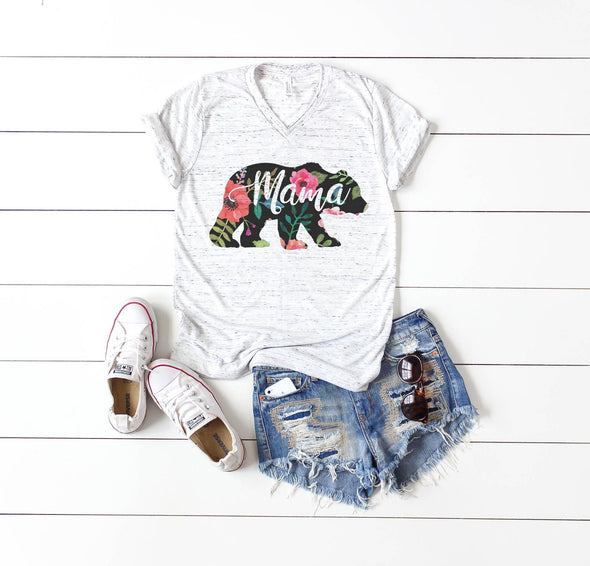 Floral Mama Bear - Tee